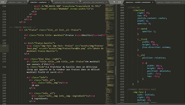 capture d'écran deux fichiers de code